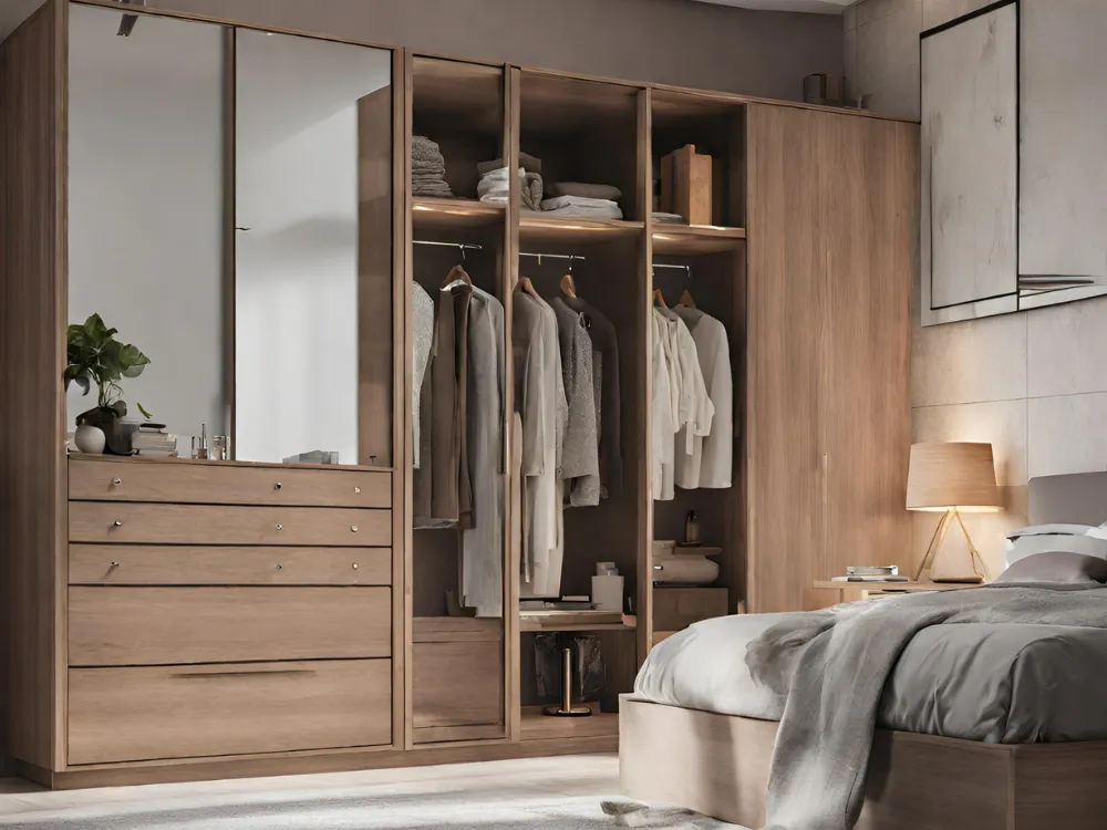 Wardrobe design with a dressing table