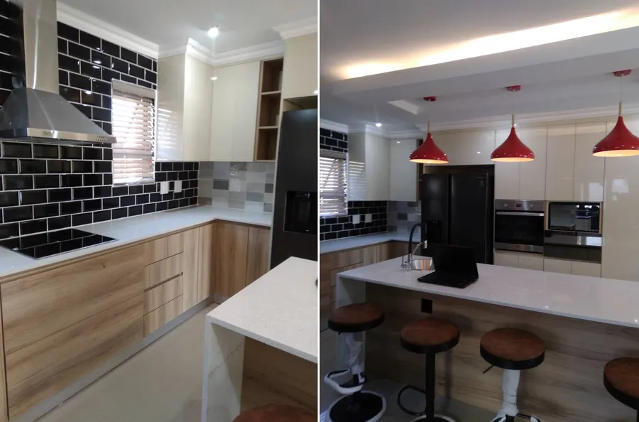 Before and after of a kitchen renovation