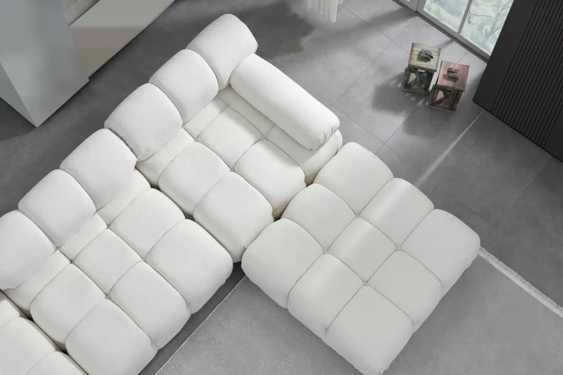 White Hazz Modular Corner Sofa